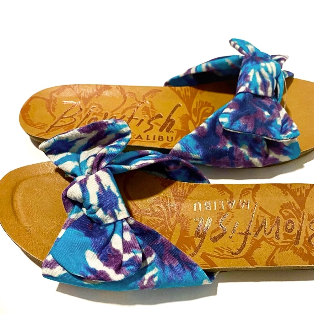 Blowfish Ginah Turq Dye Pop Slide Sandals - NWT - Picture 3 of 16